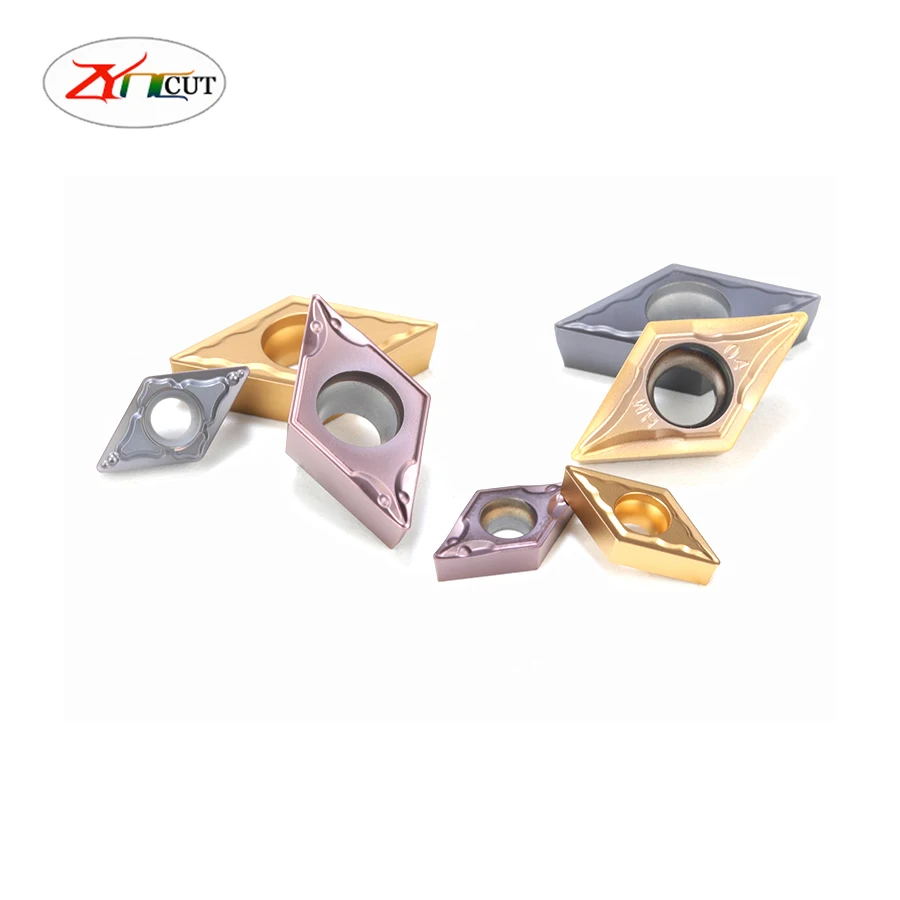 10 шт. DCMT070204 DCMT11T304 DCMT11T308 универсальный токарный инструмент лезвие для стальных деталей лезвие с покрытием из карбида PVD