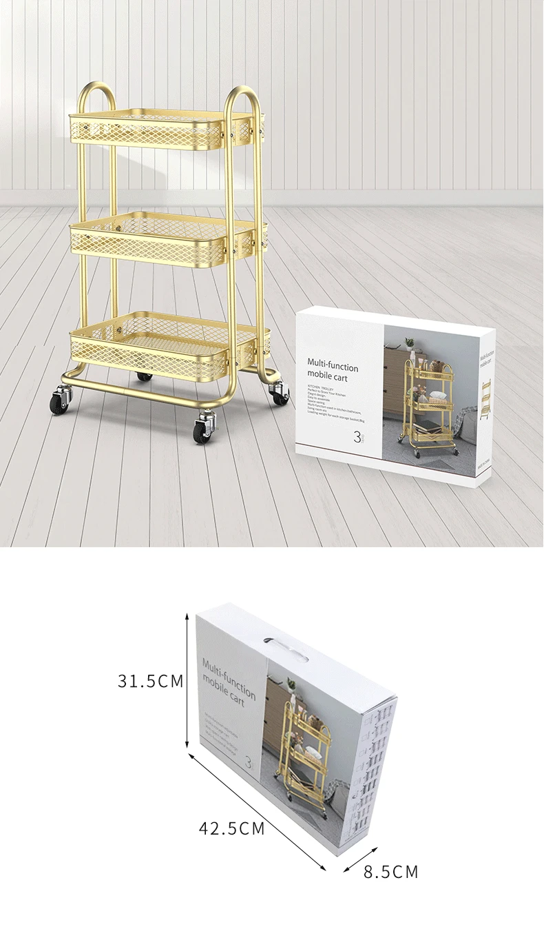3 Floor Multi-Storey Shelving Trolley Kitchen Mobile Storage Rack 8 3 Floor Multi-Storey Shelving Trolley Kitchen Mobile Storage Rack