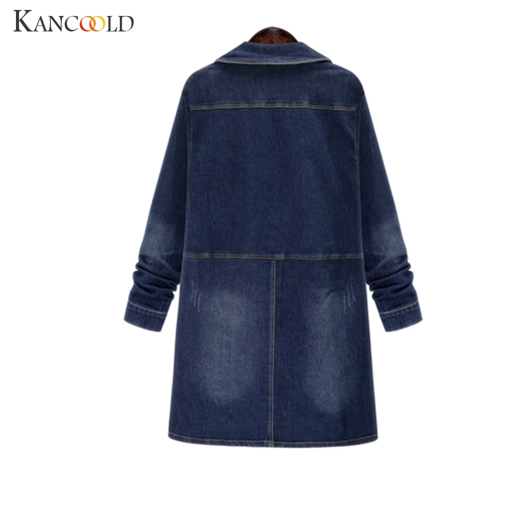 KANCOOLD пальто женские повседневные свободные джинсы оверсайз длинная джинсовая куртка Ретро ковбойские карманы новые женские пальто и куртки 2019JUL29