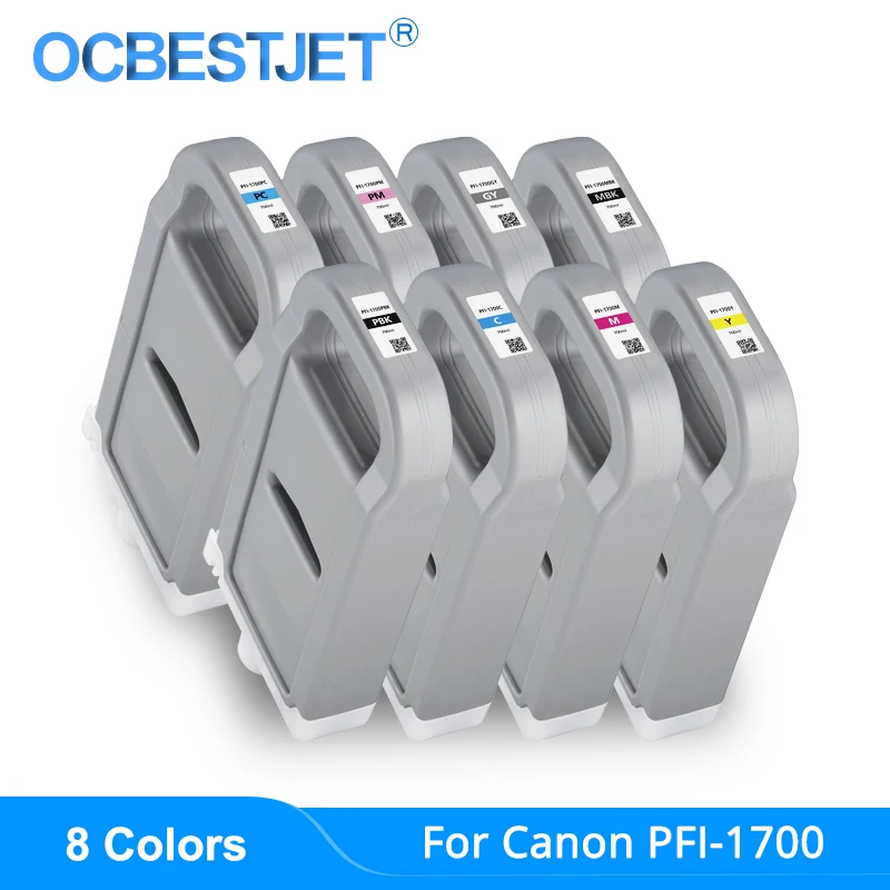 8 цветов/набор PFI-1700 совместимый чернильный картридж заполненный 700 мл чернила для канона PRO-2000 PRO-4000s PRO-6000s принтер 1700 чернильный бак