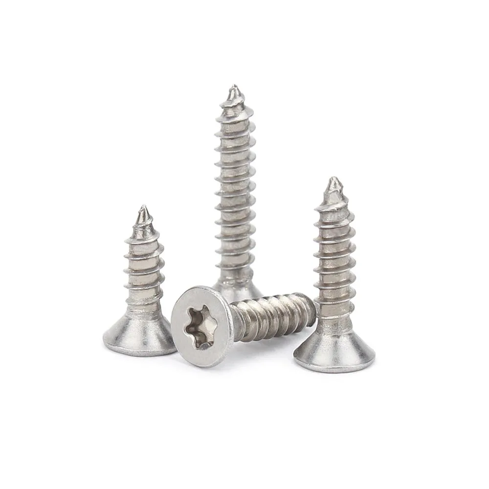 Stainless Steel Six Lobe Torx Flat Countersunk Head Security Self-tapping Wood Screw 5/50pc M2 M2.3 M2.6 M3 M3.5 M4 M5 M6 304 A2