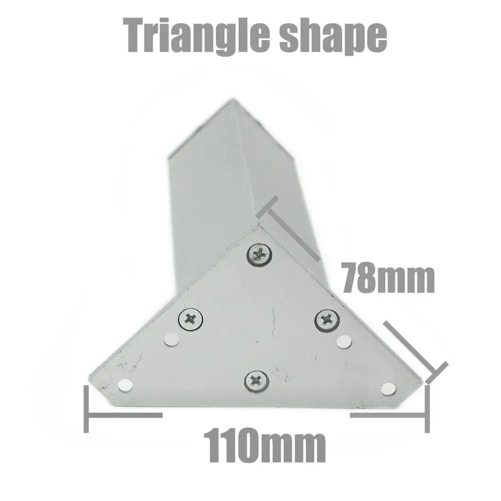 4Pcs/Set 6-40cm Aluminum Metal Furniture Legs Cabinet Feet Table Adjustable Triangle Base with Screws For Table Sofa Bed Cabinet