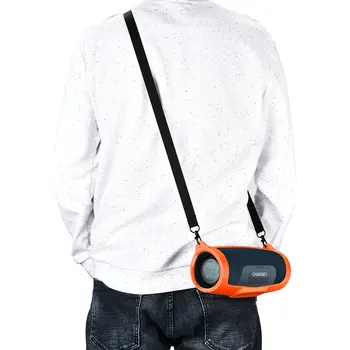 

Travel Carrying Protective Case Storage Anti-lost Bluetooth Speaker Hook Silicone Shoulder Strap With Carabiner For JBL Charge 4