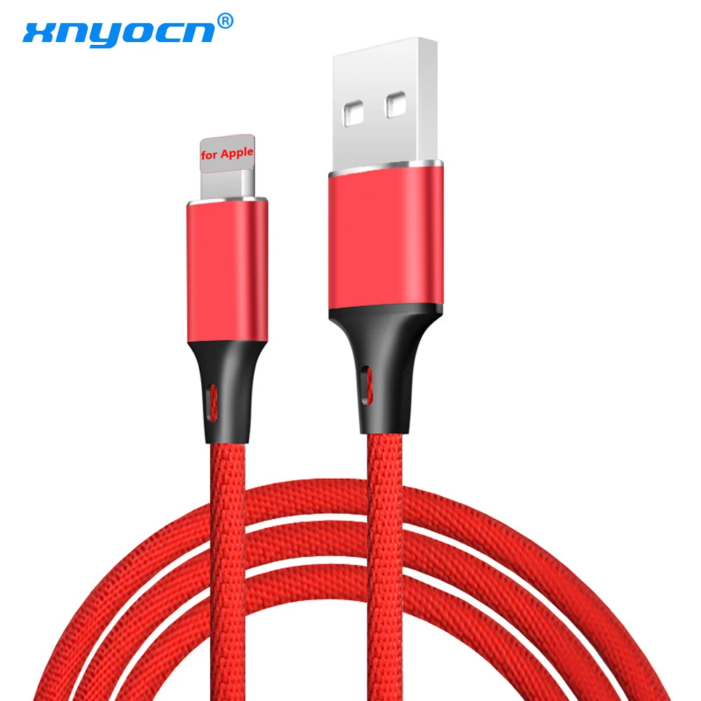 Xnyocn USB кабель для передачи данных для iPhone XS MAX XR X 8 7 6 5 6s для передачи данных и быстрой зарядки в плоской спиралевидной форме кабели для iPhone 5S 5C SE USB для iPhone Зарядное устройство Шнур - Цвет: Красный