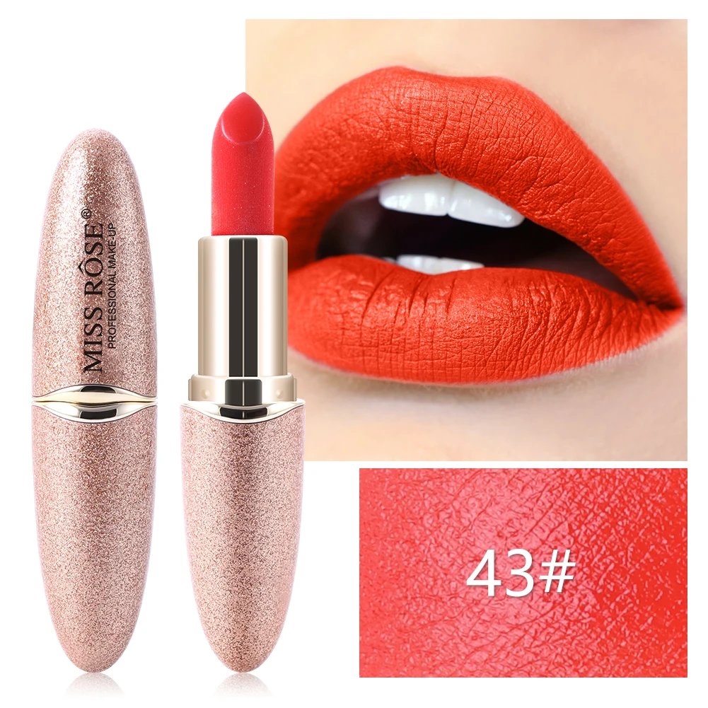 Губная помада матовый пигмент для макияжа бархатный коричневый Miss Rose beauty сексуальный Водонепроницаемый 12 долговечные цвета увлажняющий TSLM1