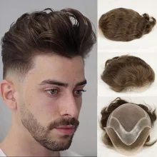 #4 marrom médio mono base perucas de cabelo sistema de substituição do cabelo dos homens plutônio em torno firme laço frente natural peruca cabelo humano 100%