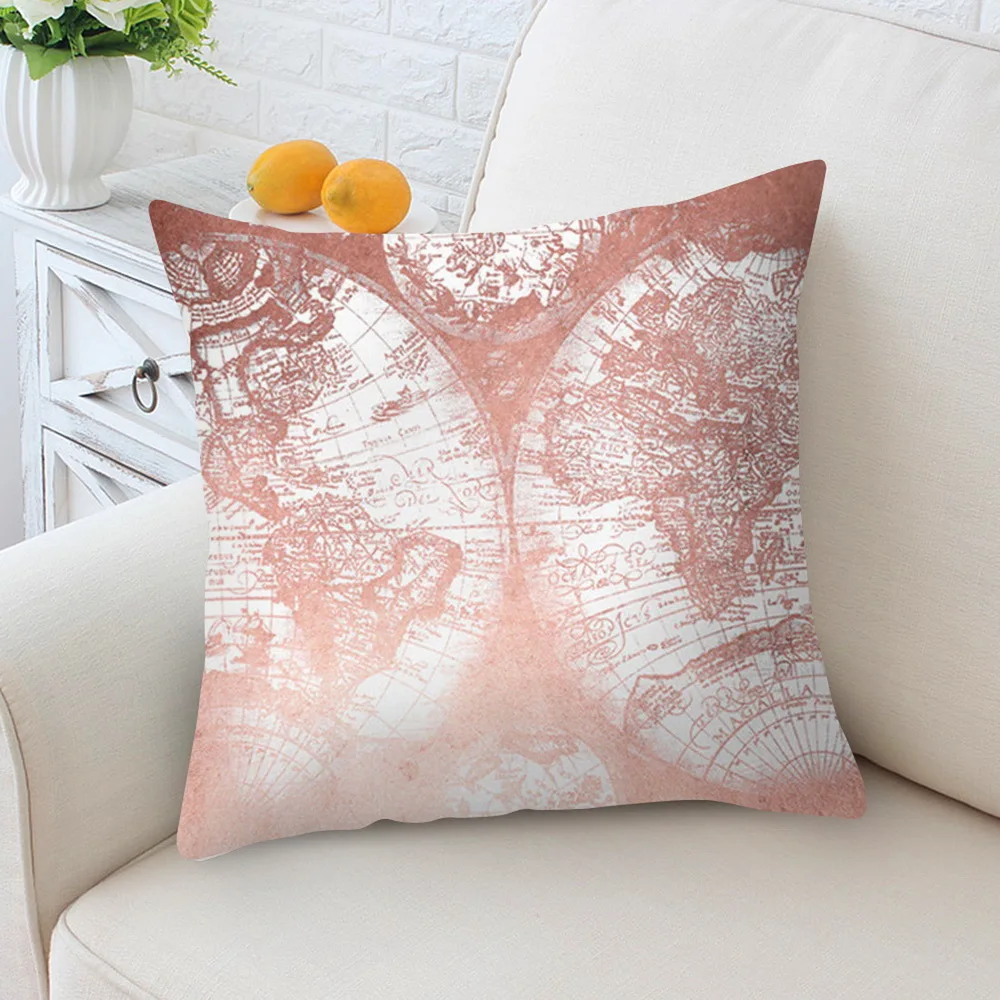 Чехол для подушки из розового золота с геометрическим ананасом, блестящая полиэфирная декоративная подушка для дивана, чехол для подушки, домашний декор 45x45 см