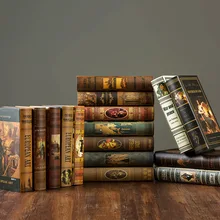 Decoración de libros falsos estilo Retro europeo para sala de estar, accesorios de libros de simulación para decoración del hogar