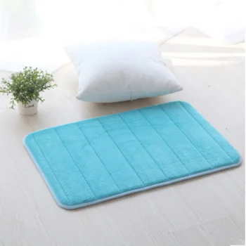 

Sky Blue Memory Foam Carpet Absorbent Anti-skid Bathroom Mat Coral Velvet Mat Door Mat Carpet