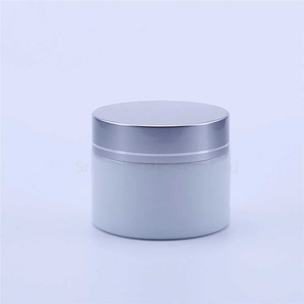 220pcs 30g white Glass Cream Jars Cosmetic Packaging with lid plastic caps& inner liners round empty small glass jars - Цвет: 2