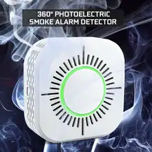 Беспроводное независимое предупреждение детектора дыма Голосовая сигнализация пожаров датчик безопасности красный светодиодный датчик дымовой сигнализации для домашнего офиса