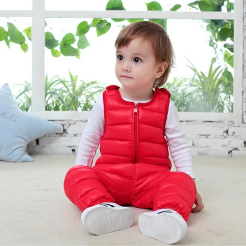 Детские зимние теплые брюки с нагрудником комбинезоны хлопковая одежда для малышей детские штаны для маленьких мальчиков и девочек, От 1 до 5 лет одежда Clj393 - Цвет: red