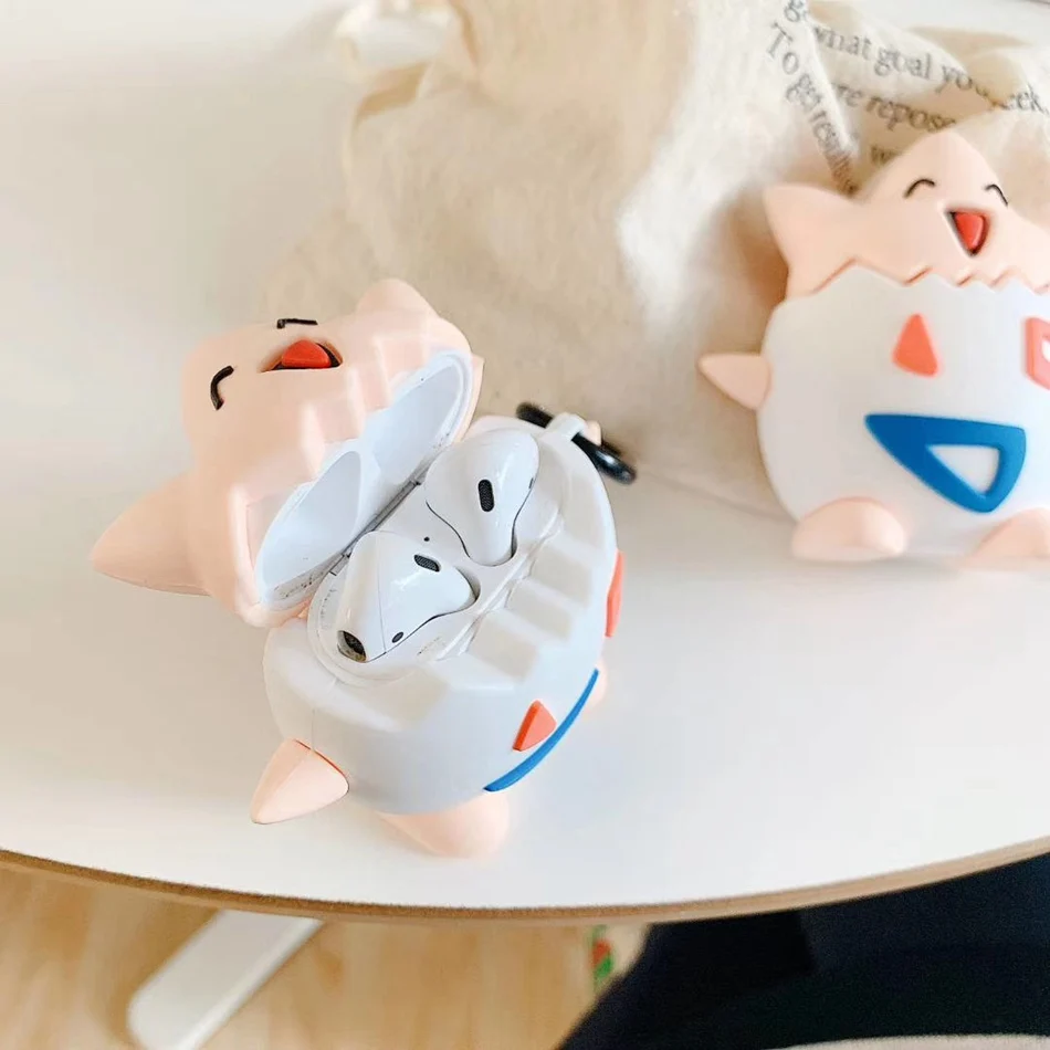 Чехол для наушников с 3D динозавром для Airpods 2, чехол с милыми покров на ягодицы для Apple Air pods, чехол, силиконовые наушники с собаками, рыбками, аксессуары, коробка