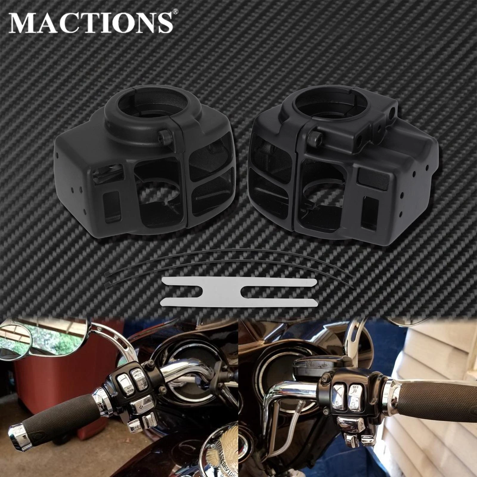 Motorcycle Accessories USA Black Hand Control Switch Housing Caps For