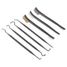 7 шт./компл. универсальная Оружейная Охота набор чистящих средств для ухода за 3 шт. Стальная проволока щетка+ 4 шт нейлон Палочки комплект Тактический винтовка пистолет инструмент для очистки пистолета