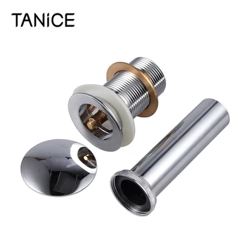 

TANiCE Pop Up Basin Waste Sink Push Button Click Clack Plug Slotted Chrome Bathroom Waste Drain Valve Sink Plug For Washbasin