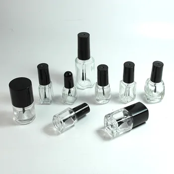 

5ml 10ml 15ml Empty Nail Polish Bottle Cosmetic Containers Nail Glass Bottles with Brush Transparent Glass With A Lid Brush