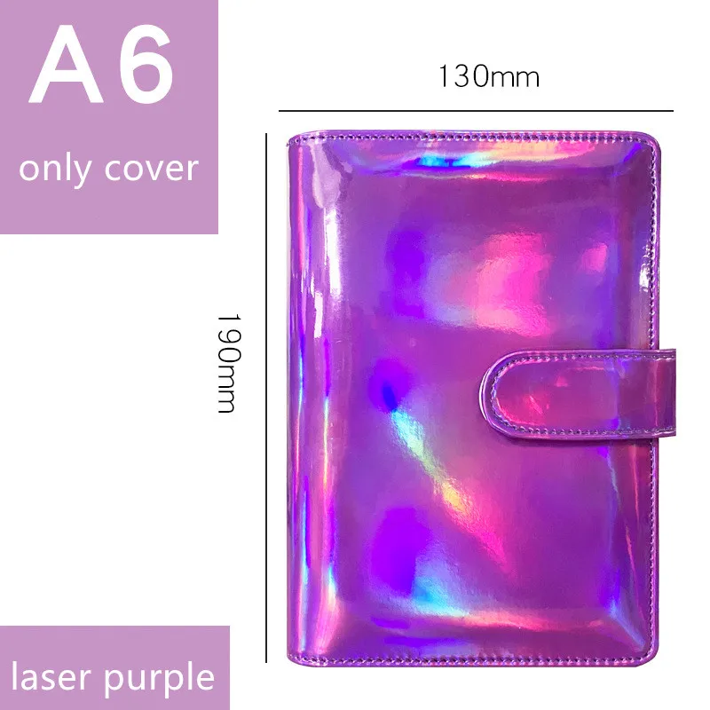 2 Classeurs A6 Rechargeables à Fermeture Pression - Design Laser Dégradé, Facile à Transporter