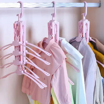 

Multi Layer Folding Clothes Hanger Multifunction 360 Anti-slip Rotating The Hanger Bracket Wardrobe Storage