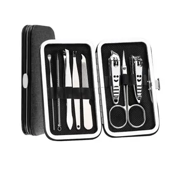 

High Quality Stainless Steel Black Nail Clipper Sets Pedicure Ear Kit Toe Nail Grooming Tools Art Pick Trimmer H8G1