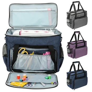 

Dustproof With Handle Straps Wear Resistant Multi Pockets Mesh Pouch Oxford Cloth Carrying Sewing Machine Bag Large Capacity