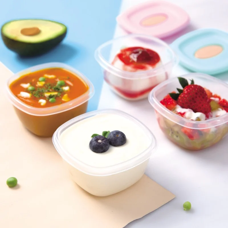 

4PCS Transparent Food Storage Box Refrigerator Sealed Fruit Food Containers Airtight Kitchen Food Dessert Storage Container Sets