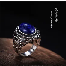 Винтажные дворцовые кольца для мужчин, индивидуальное 925 Серебряное мужское кольцо с драгоценным камнем