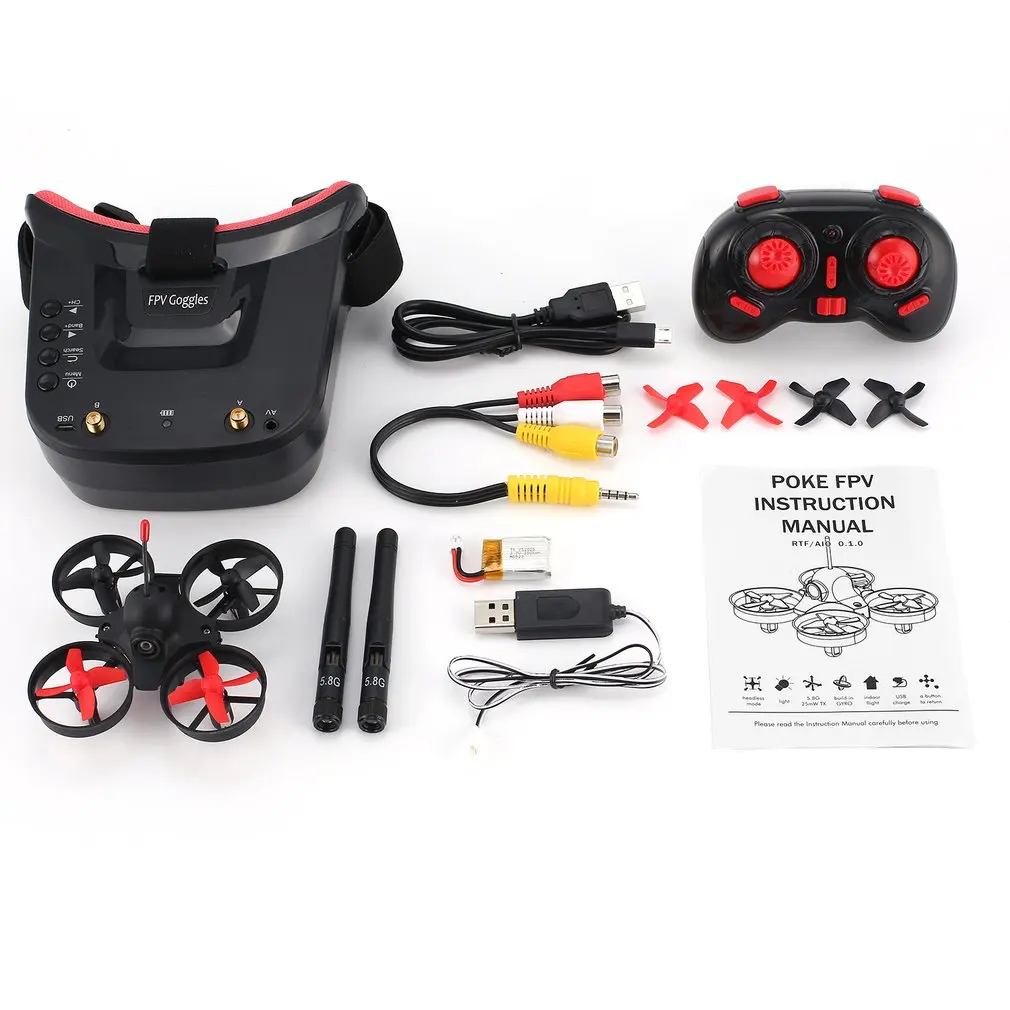

OCDAY 5.8G 40CH FPV Camera Mini RC Racing Drone Quadcopter Aircraft with 3in Headset Auto-searching Goggles Receiver Monitor