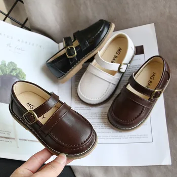 

Toddler Infant Kids Baby Girls Boys Round Toe Solid Color Slip On Leather Shoes kids shoes zapatos sandalias детская обувь New
