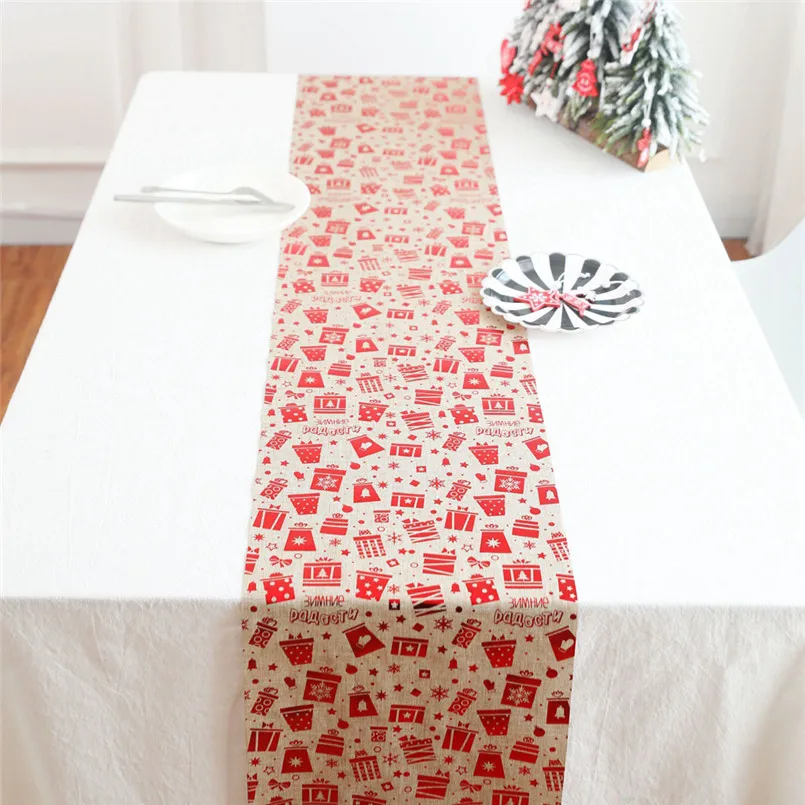 Рождественская хлопчатобумажная скатерть с принтом, украшение в виде флага, оболочка, прозрачный Мантел, резистент, al agua de pvc de vidrio 30S16
