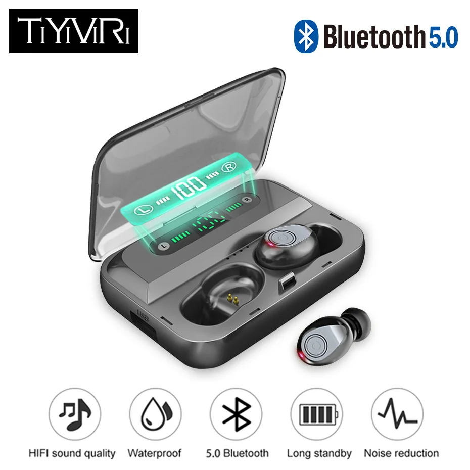 

Wireless Bluetooth Earphone HiFi 5D Stereo Sport Earphone IP7 Waterproof 2000mAh battery case auriculares bluetooth inalambrico