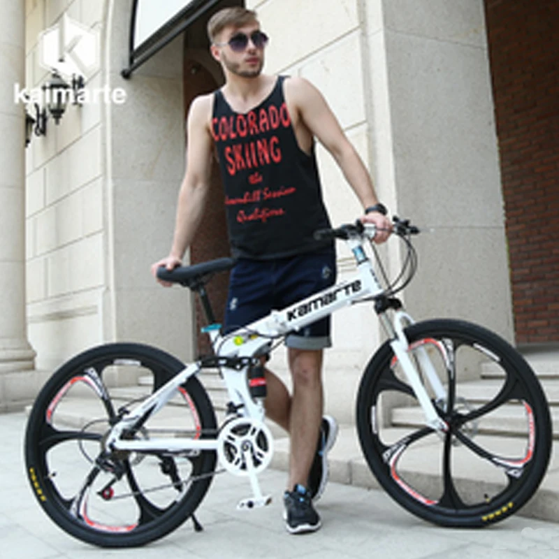 Sale folding mountain bike damping 30 speed 24 26" inch 3/6/10 knife wheel High carbon steel Men and women Portable Mountain bicycle 4
