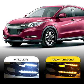 

Car Flashing 2Pcs DRL For Honda HR-V HRV Vezel 2014 2015 2016 2017 2018 Daytime Running Lights Daylight With Turn Signal lamp