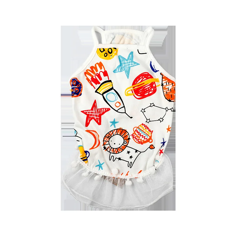 Rocket Bear Skirt Летняя одежда для собак, мелок для питомцев, маленький жилет, плюшевый Французский бульдог, одежда для маленьких и средних собак - Цвет: Rocket Bear Skirt
