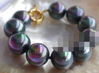free shipping &gt&gt&gt&gt&gt909515 RARE HUGE 8&quot 16MM REAL RAINBOW BLACK SOUTH SEA SHELL PEARL BANGLE BRACELET 2pc | Украшения и