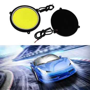 

SMAUTOP Car DRL Daytime Running Lights Flexible Round Shape COB Driving Fog Lamp White Bulbs Car-styling 2PCS 12V 88mm