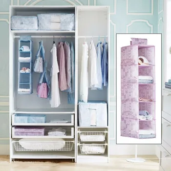 

Wardrobe Hanging Storage Bag Box Interlayer Drawer Type Organizer Clothes Oxford Cloth Five-Layer Storage Bag