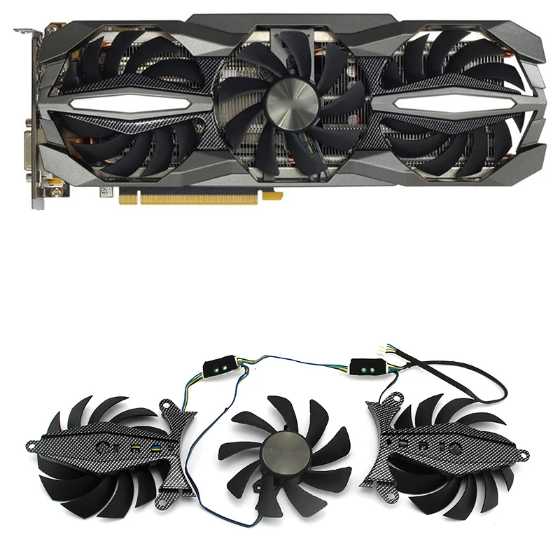 Кулер процессора для ZOTAC GTX 1060 1070 1070ti 1080 Plus OC видеокарта охлаждающий вентилятор GA92S2U - Цвет лезвия: 3 fan a set