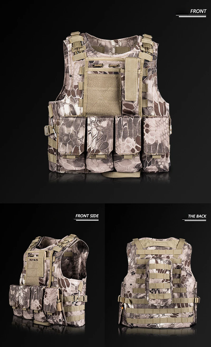  Camouflage Hunting Multi-function Vest Children Military Tactical Vest Wargame Body Molle Armor Hun