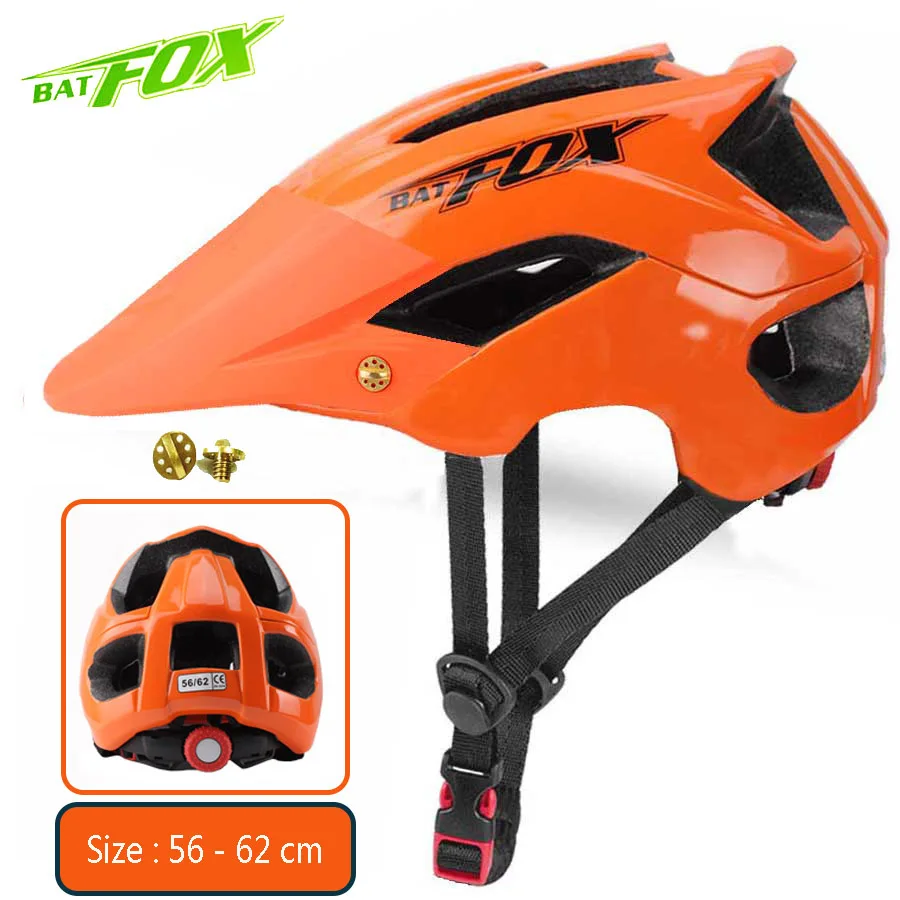 BATFOX велосипедный шлем MTB велосипедные шлемы Для мужчин Профессиональный дорожный шлем для езды на мотоцикле Для женщин ультралегкий цельный спортивный Fietshelm - Цвет: Orange