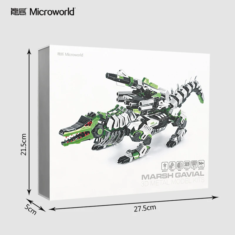 Microworld 3D металлические головоломки Maesh Gavial модели наборы DIY 3D лазерная резка собрать головоломки игрушки настольные украшения подарок для детей