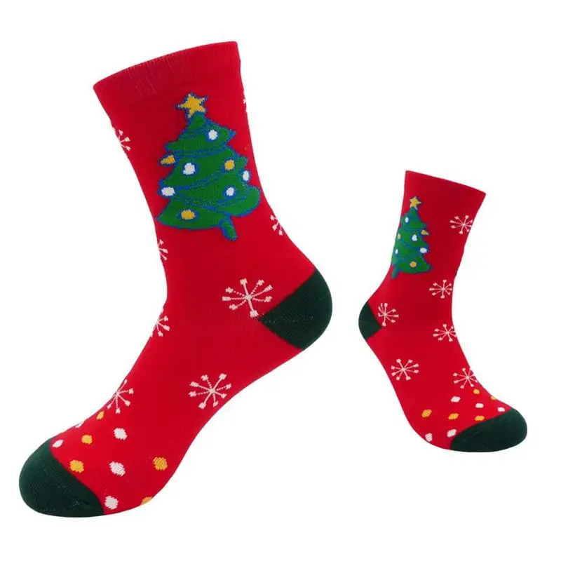 1 пара, красивые новогодние носки, подарок для мужчин и женщин, теплые зимние спортивные носки с Санта-Клаусом и оленем - Цвет: 4