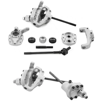 

2Pcs Metal Portal Front Rear Axles with Steering Link for 1/10 Rc Crawler Axial Scx10 Ii - Front Axle & Rear Axle