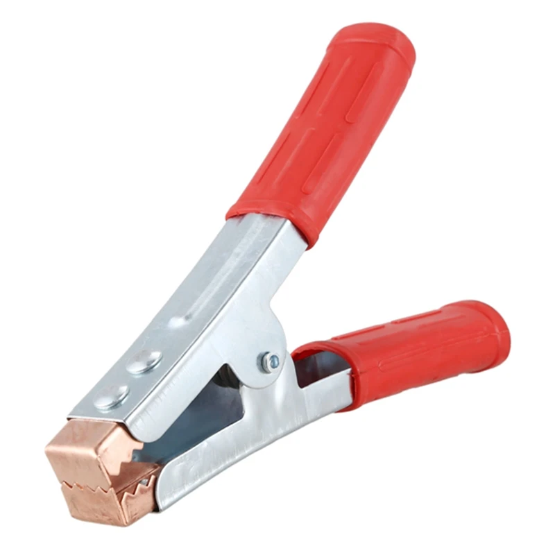 Red Handle 500A Spring Loaded Crocodile Clip Welding Earth Clamp