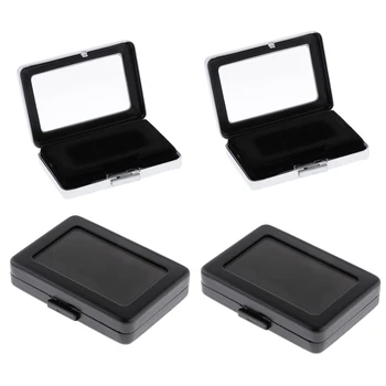 

4Pcs Gemstone Diamond Storage Box Jewelry Display Organizer Case Double-Face