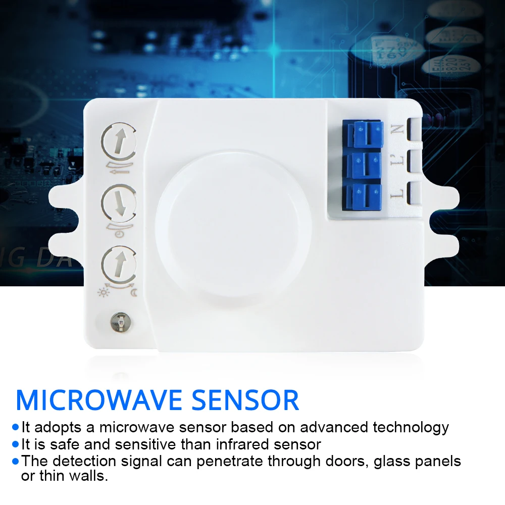 5.8GHz HF System LED Microwave 360 Degree Motion Sensor Light Switch Body Motion Detector 220V Body Sensor Switch