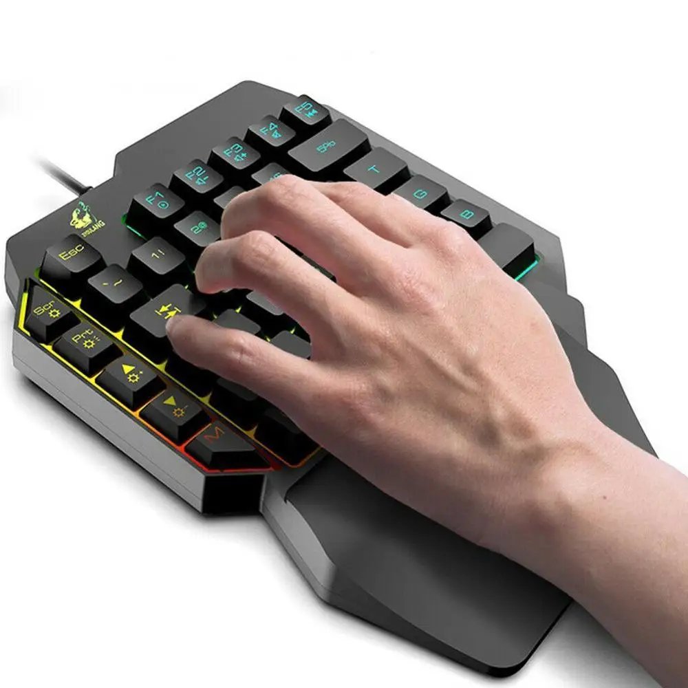Эргономичная разноцветная игровая клавиатура с подсветкой светодиодный