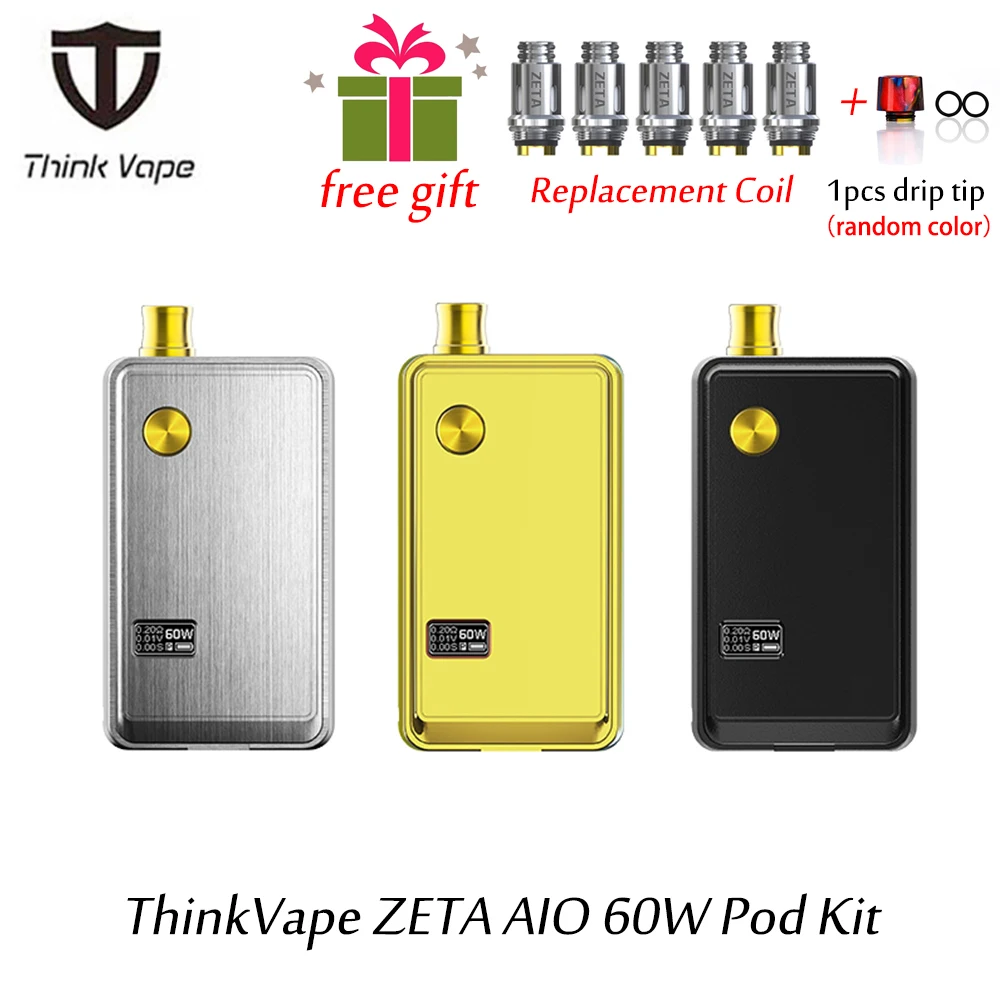 Goedkoop Nieuwste Thinkvape Zeta Aio 60W Pod Kit Aangedreven Door Enkele 18650 Batterij Voor Zeta Aio 3 Ml Tank Met mesh Coils Verstuiver