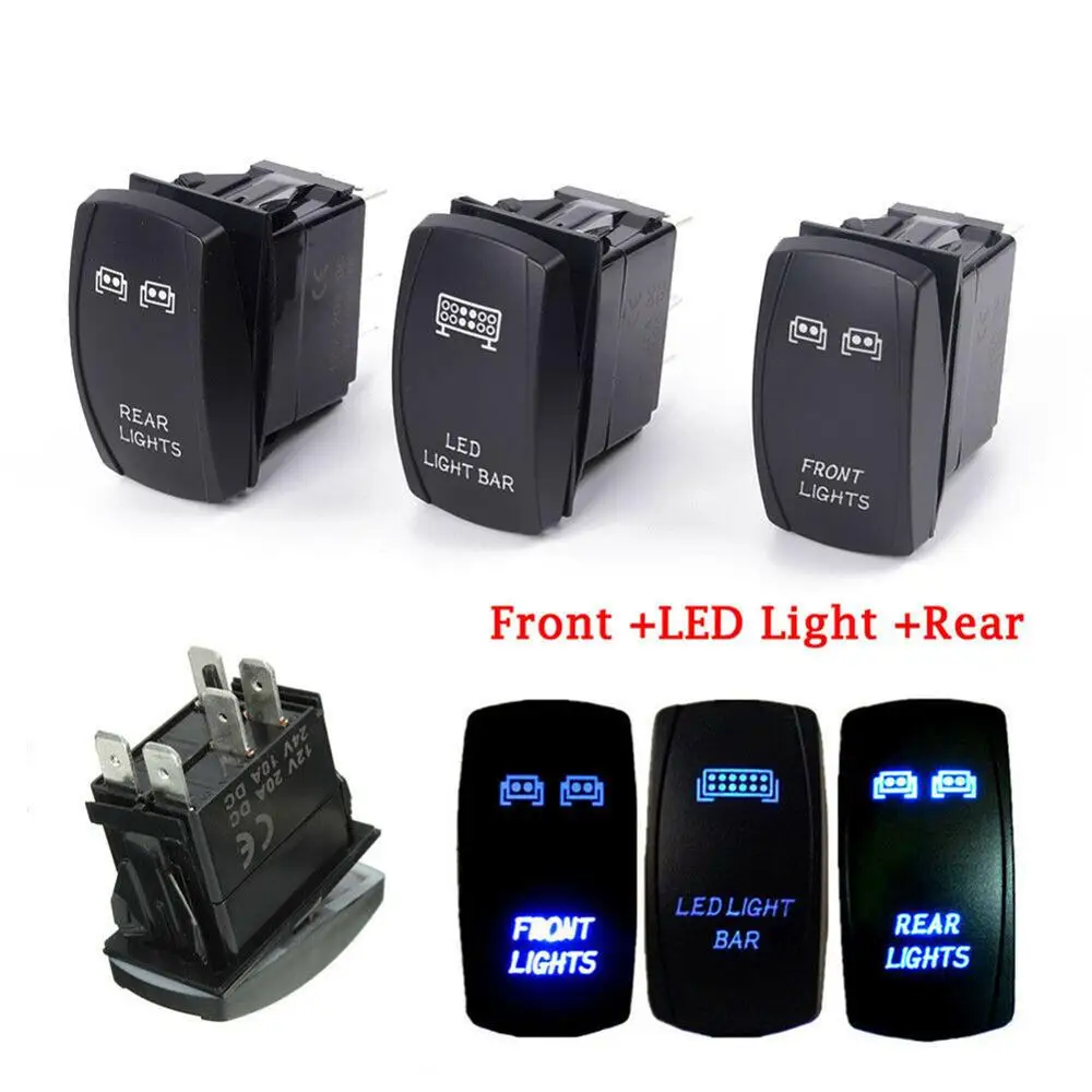 

1 Set Front&Rear&LED Light Bar Rocker Switch For UTV Polaris RZR 900 1000 Ranger