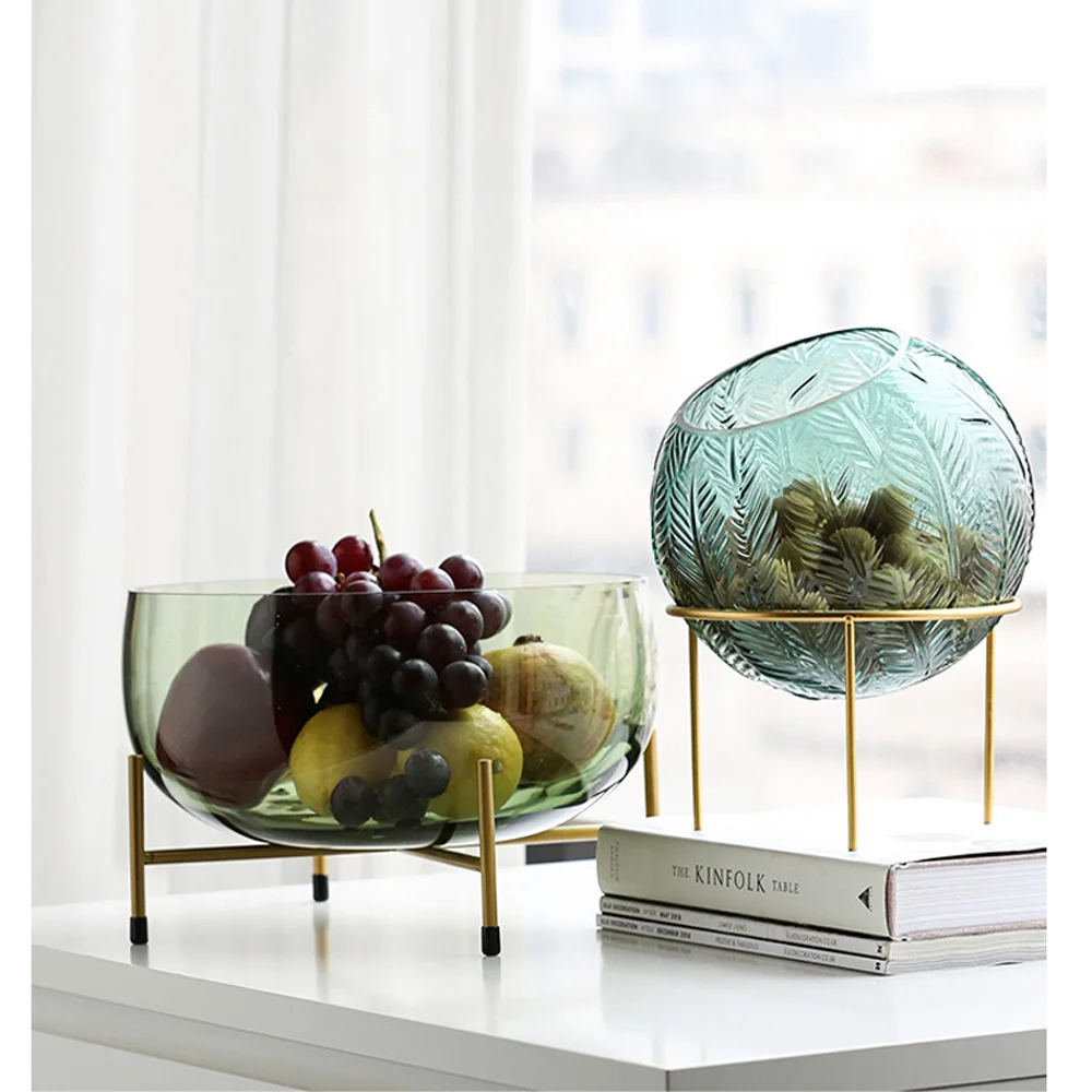

Contracted round green flower arranging glass transparent floret bottle ACTS the role of taste table tabletop household furnishe
